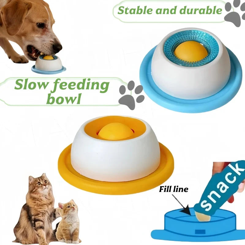 Dog/Cat Licking Bowl, Pet Licking Toy Slow Food Bowl, Non-Slip Licking Bowl, Educational Toy, Makes Dogs/Cats Love Licking.