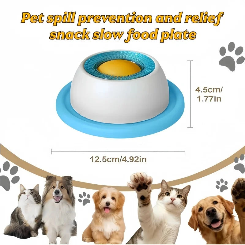 Dog/Cat Licking Bowl, Pet Licking Toy Slow Food Bowl, Non-Slip Licking Bowl, Educational Toy, Makes Dogs/Cats Love Licking.