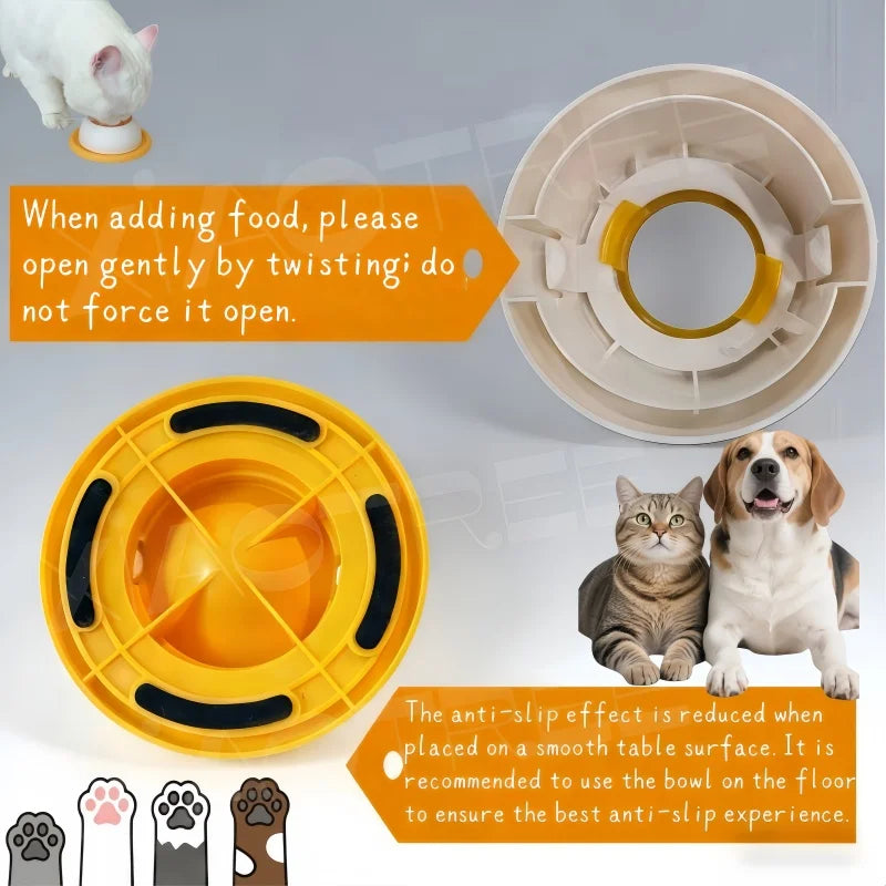 Dog/Cat Licking Bowl, Pet Licking Toy Slow Food Bowl, Non-Slip Licking Bowl, Educational Toy, Makes Dogs/Cats Love Licking.