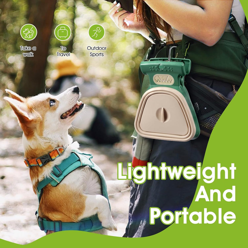 Portable and Versatile Pet Poop Scooper, Ideal for Walking Traveling and Camping with Small and Large with Cleash Clip and Garbage Bag Bin Dogs Poop Scooper Large