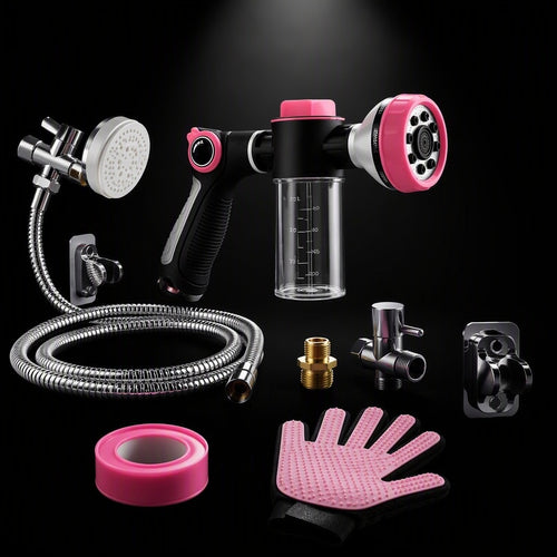 Dog Shower Attachment Water Hose Nozzle Sprayer Set