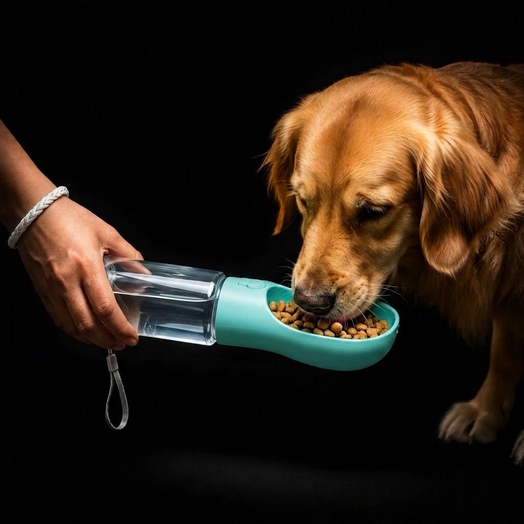 Portable Dog Water Bottle with Food Container, Drinking Bottle for Travel