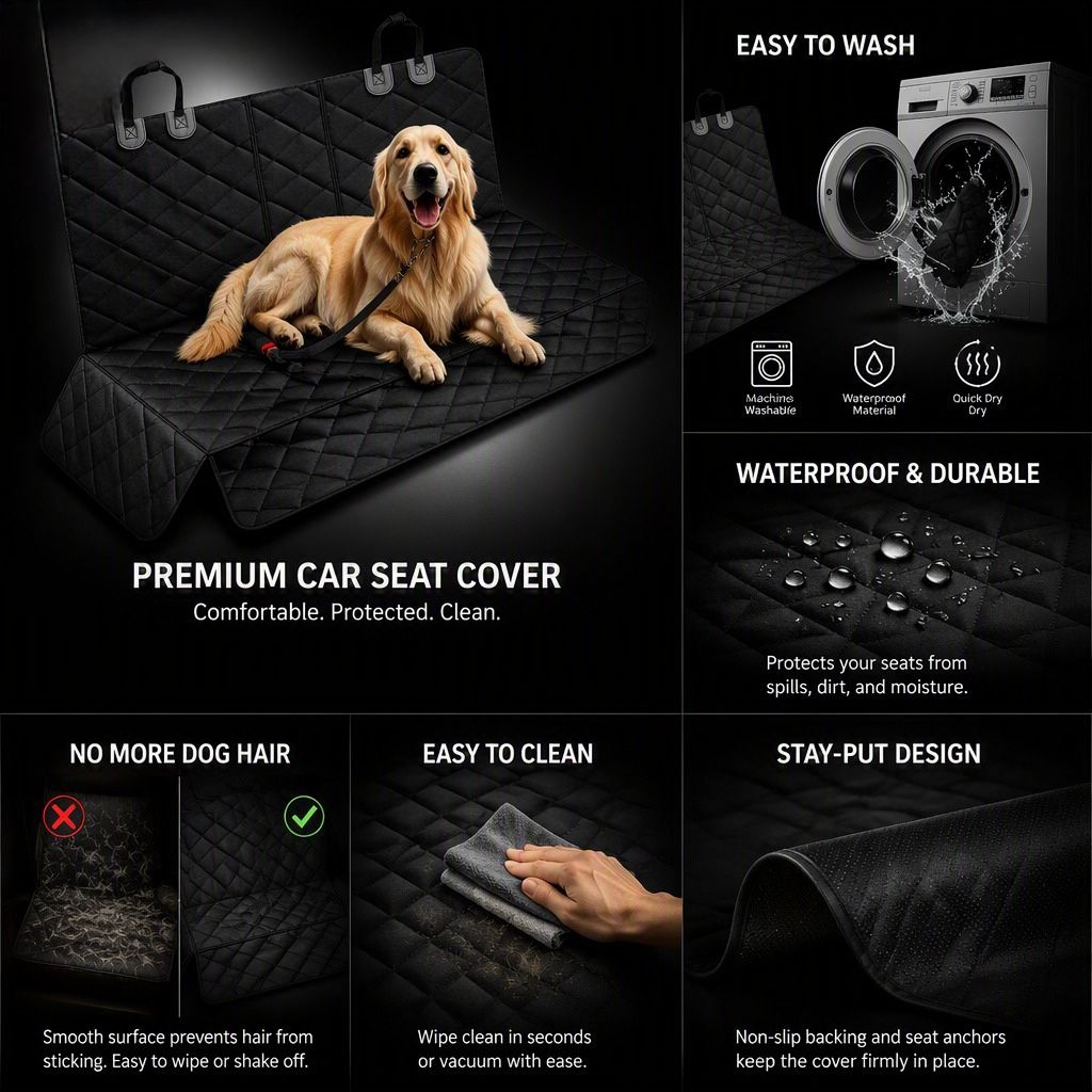 Dog Car Seat Cover, Back Seat Cover for Dogs Pet Car Seat Protector