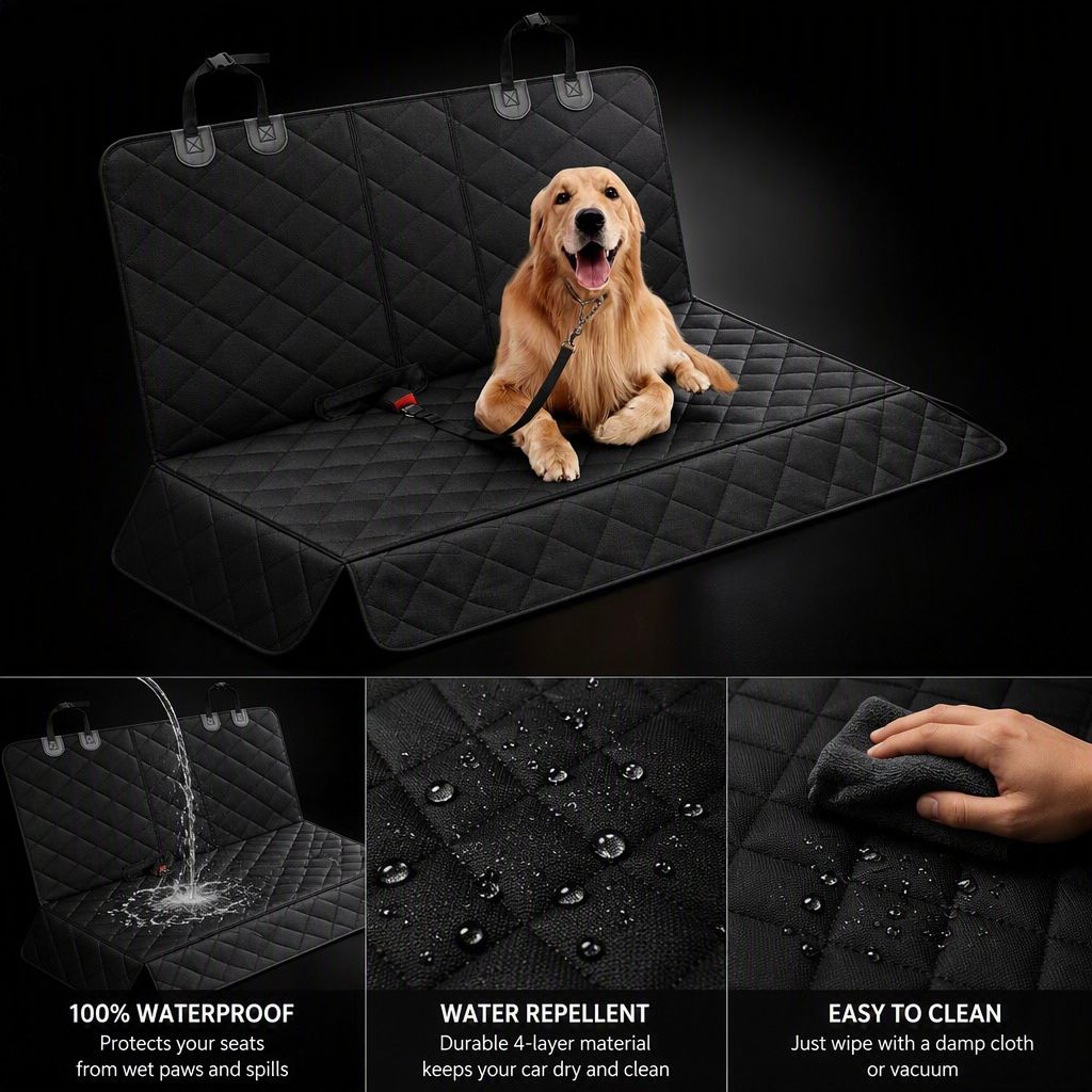 Dog Car Seat Cover, Back Seat Cover for Dogs Pet Car Seat Protector