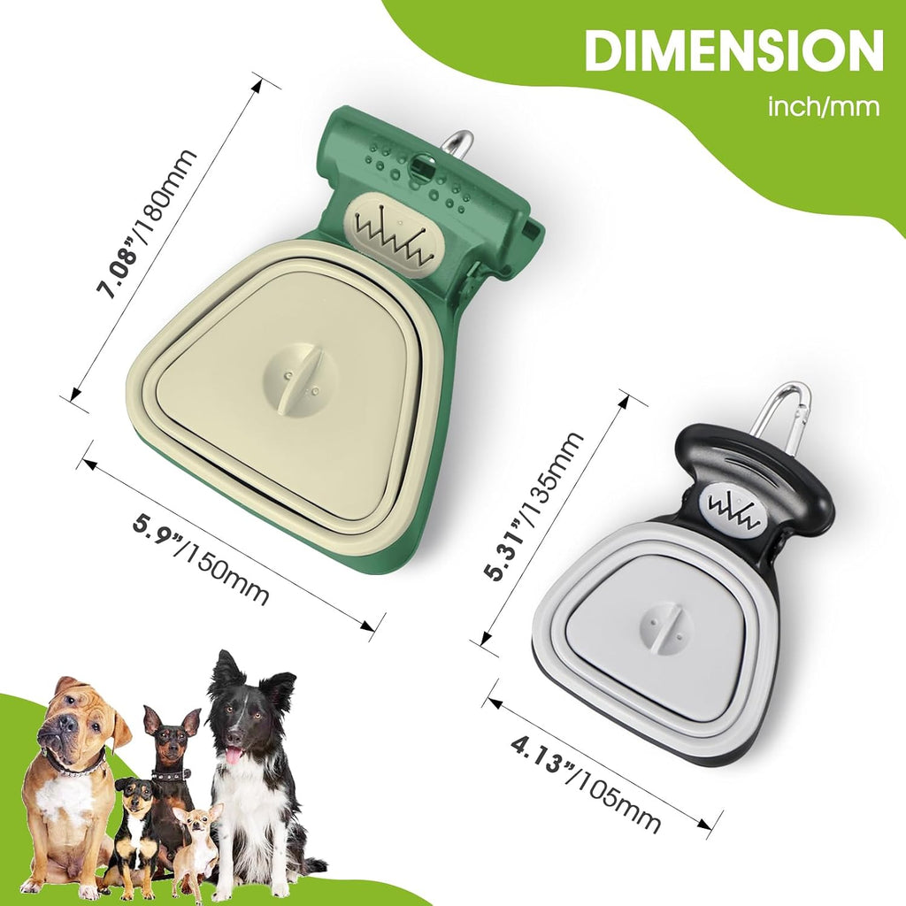 Portable and Versatile Pet Poop Scooper, Ideal for Walking Traveling and Camping with Small and Large with Cleash Clip and Garbage Bag Bin Dogs Poop Scooper Large