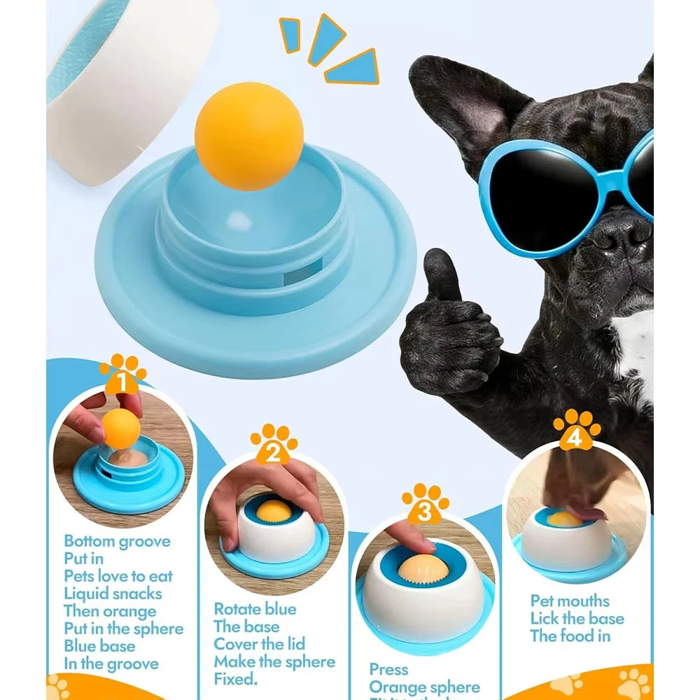 Dog/Cat Licking Bowl, Pet Licking Toy Slow Food Bowl, Non-Slip Licking Bowl, Educational Toy, Makes Dogs/Cats Love Licking.